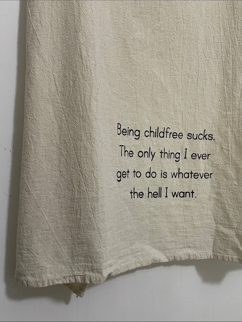 Natural Textured Cotton Towel With Funny Graphic